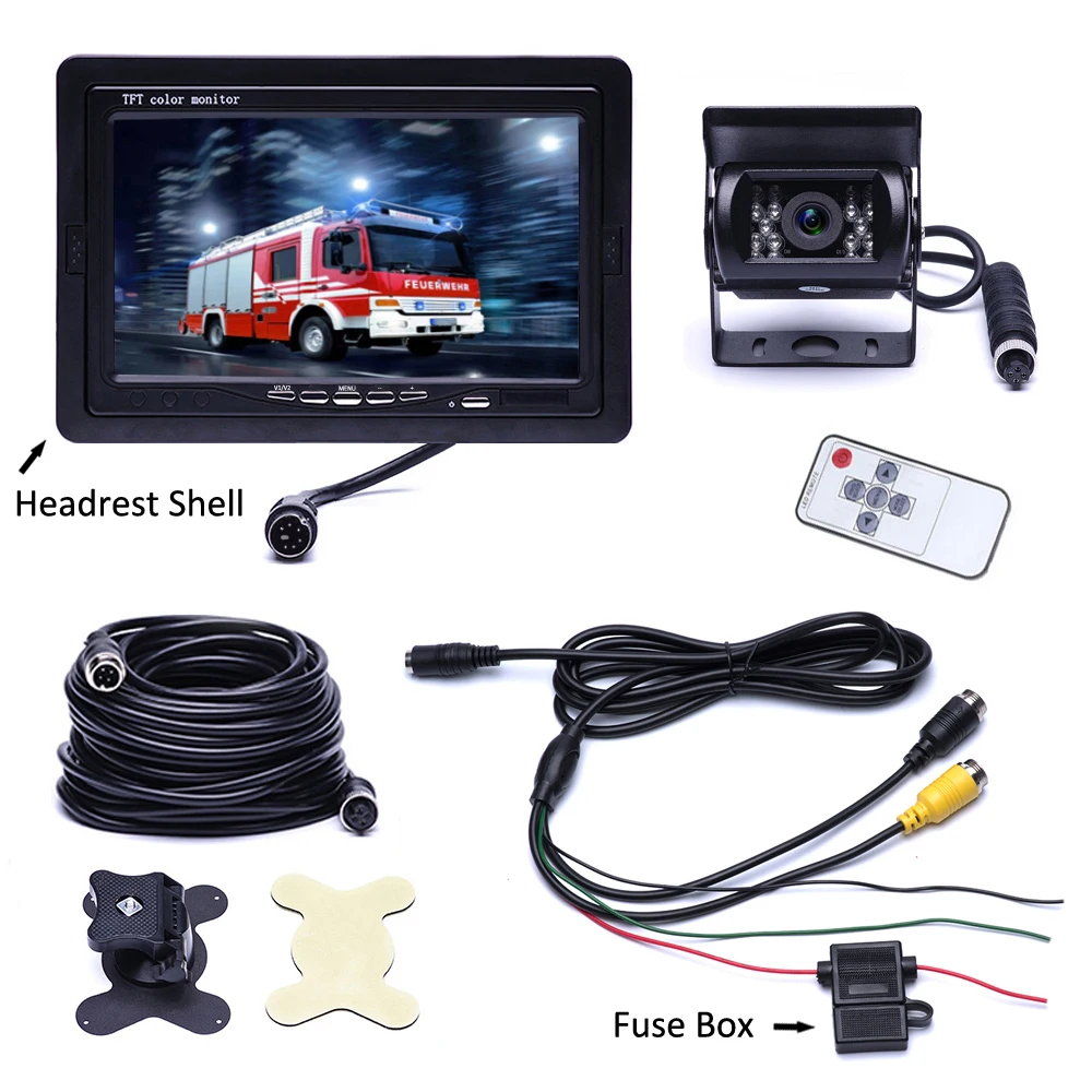 Podofo " TFT ЖК-дисплей автомобильный монитор Дисплей+ 4pin ИК Ночное Видение заднего вида Камера для грузовика для автофургонов, кемперы 12 V-24 V