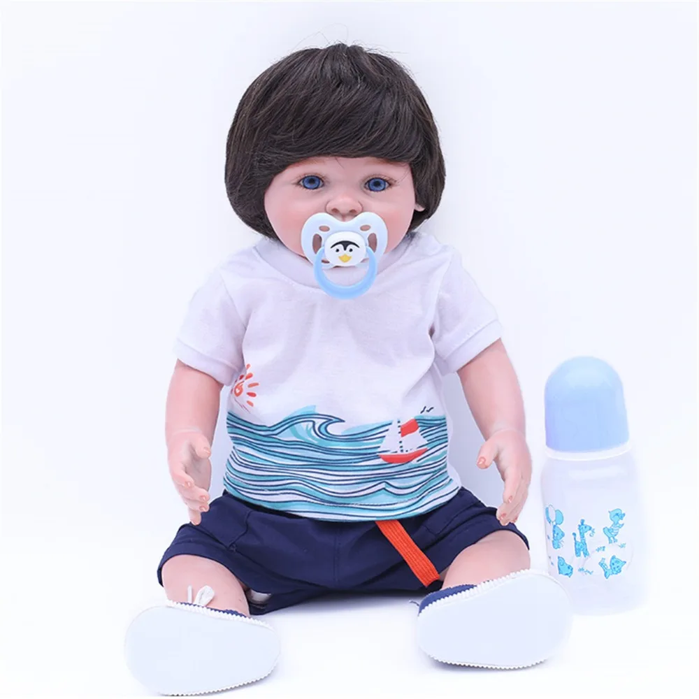 

SanyDoll 18 inch 45 cm Silicone baby reborn dolls, lifelike doll Lovely doll boys and girls holiday gifts birthday gifts