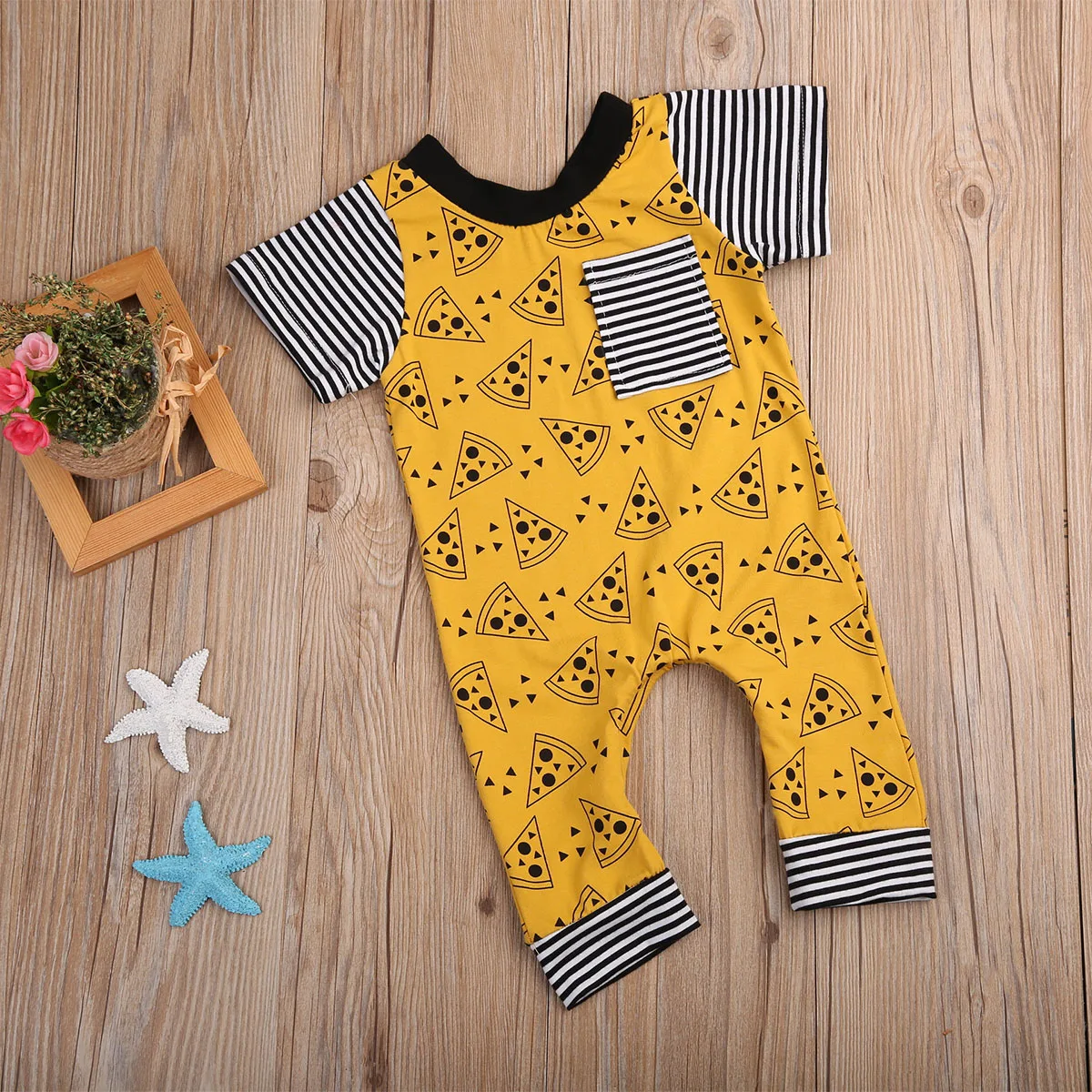 Новая стильная одежда для новорожденных девочек и мальчиков цельный комбинезон с короткими рукавами с принтом «печенье» одежда для