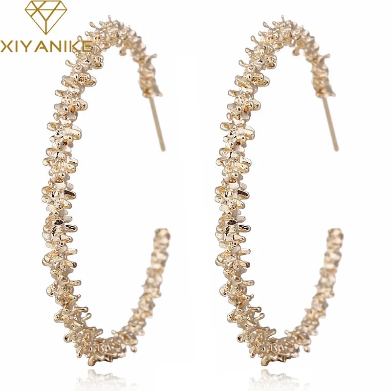 

XIYANIKE New Vintage Earrings for Women Gold Round C Geometric Statement Earring 2019 Metal Earring Hanging Fashion Jewelry E22