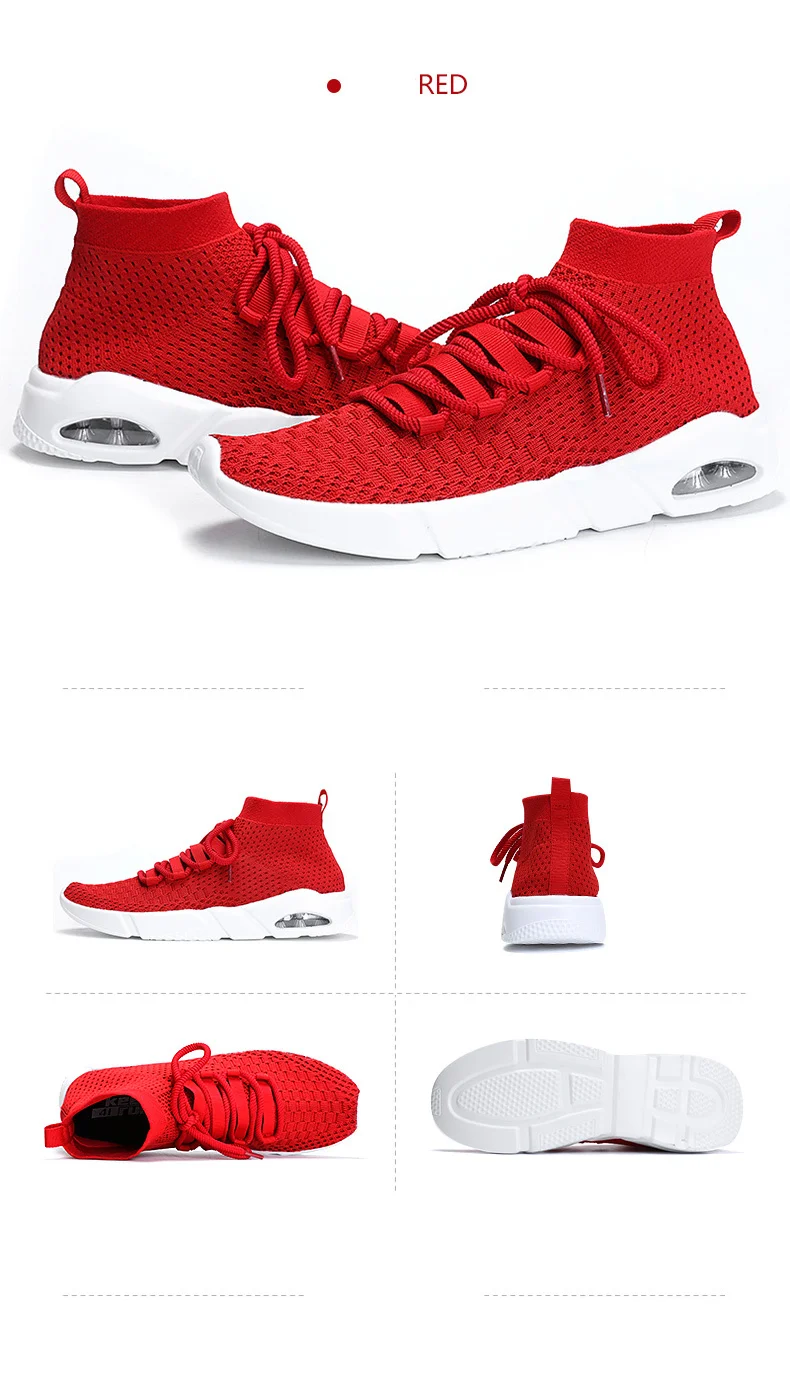 SERENE Fashion Mens Shoes Big Size 39-46 Fabric Air Mesh Sneakers Men Slip-On Casual Black White Footwear Spring High Top Shoe (11)