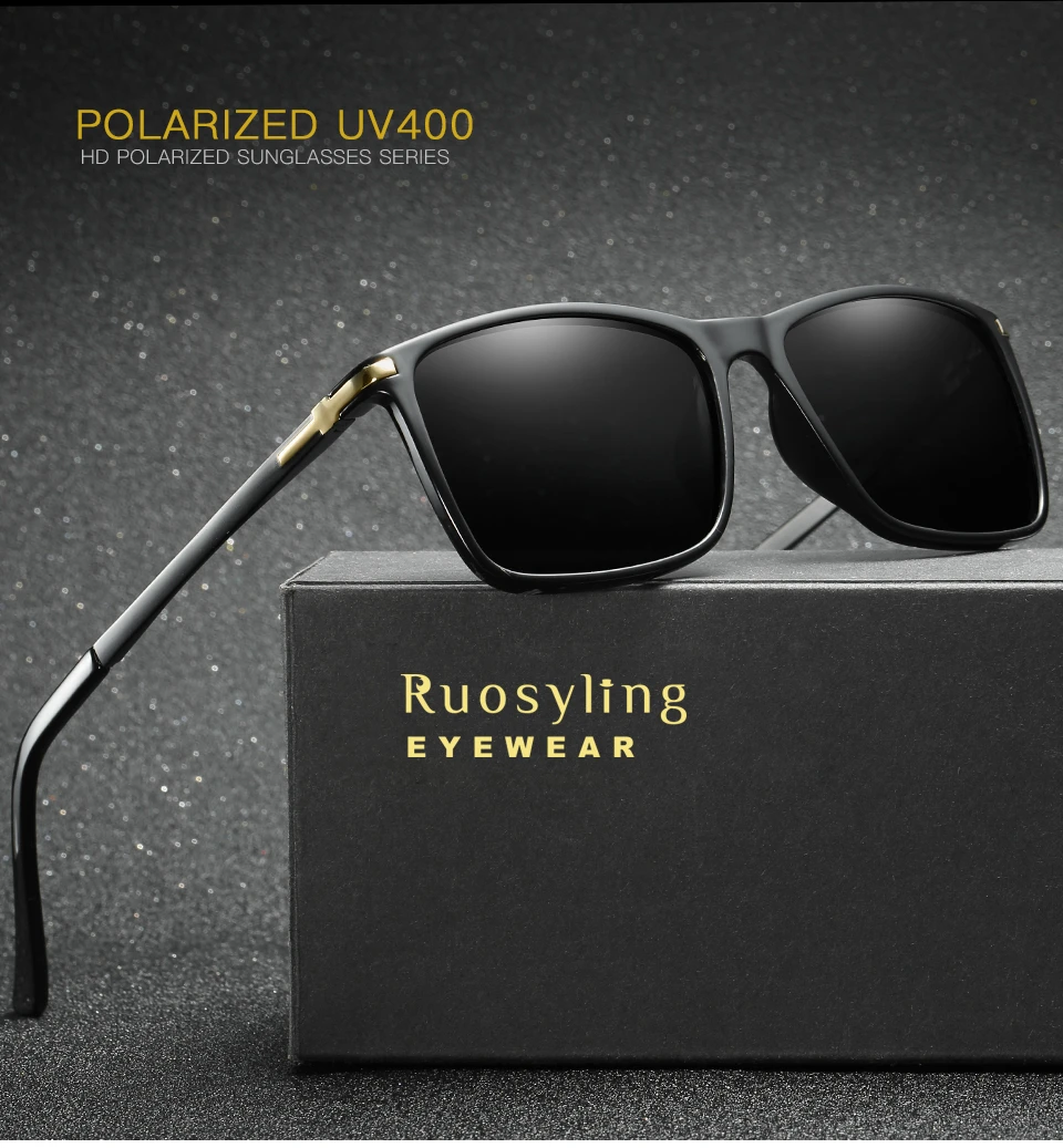 de sol polarizadas Ruosyling, de sol con montura UV 400 para hombre, Gafas de sol italianas de diseño italiano clásico, Gafas de sol|De los hombres gafas de sol| - AliExpress