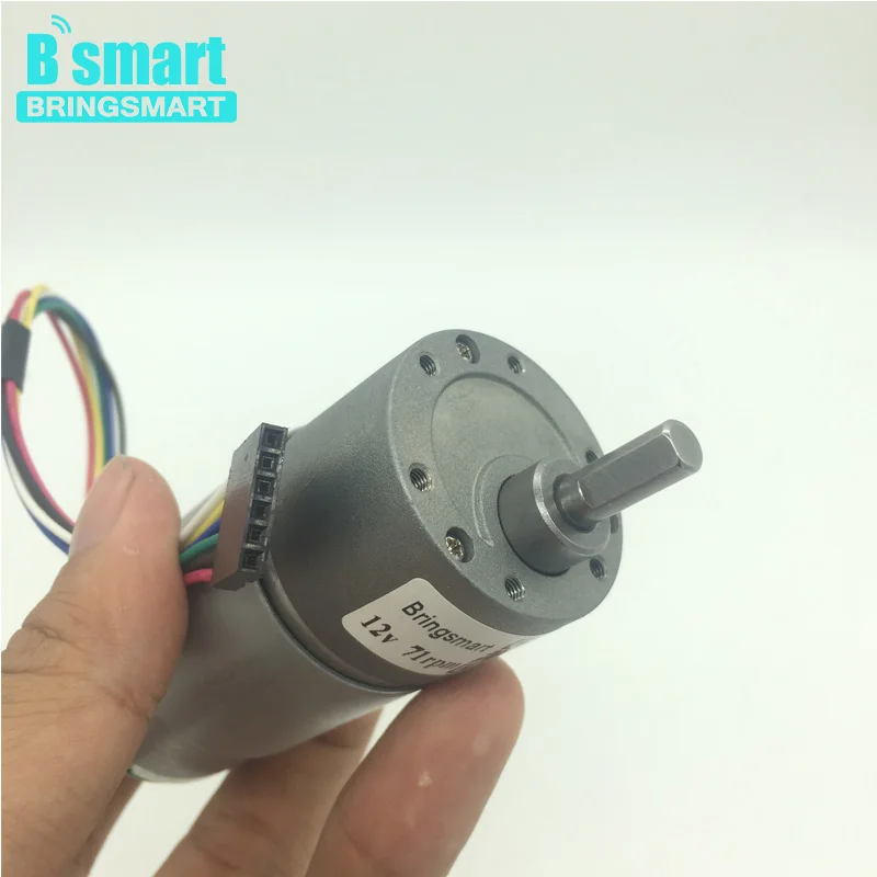 

Bringsmart JGB37-555B 12V DC Geared Motor Mini Motor with Encoder Disc High Precision High Torque 6-24V Toy Electronic equipment