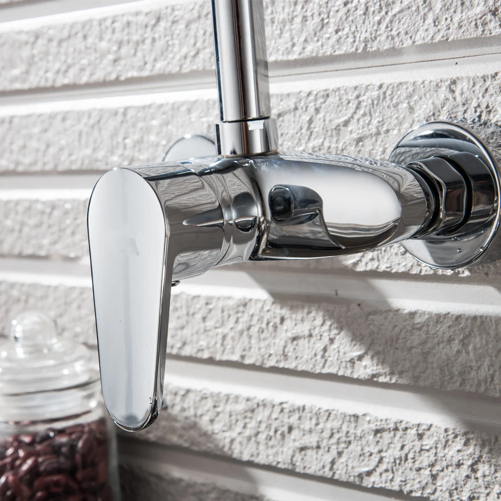 Chrome Double Holes Single Handle tap 360 Degree Rotation Wall Mounted Cold and Hot Water Purification kitchen faucet Mci17
