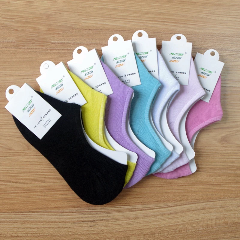 

10 pcs=5 Pairs Fashion Summer Autumn Women Cotton Invisible Boat Socks Ankle Breathable Absorb Sweat Calcetines Sock Slippers