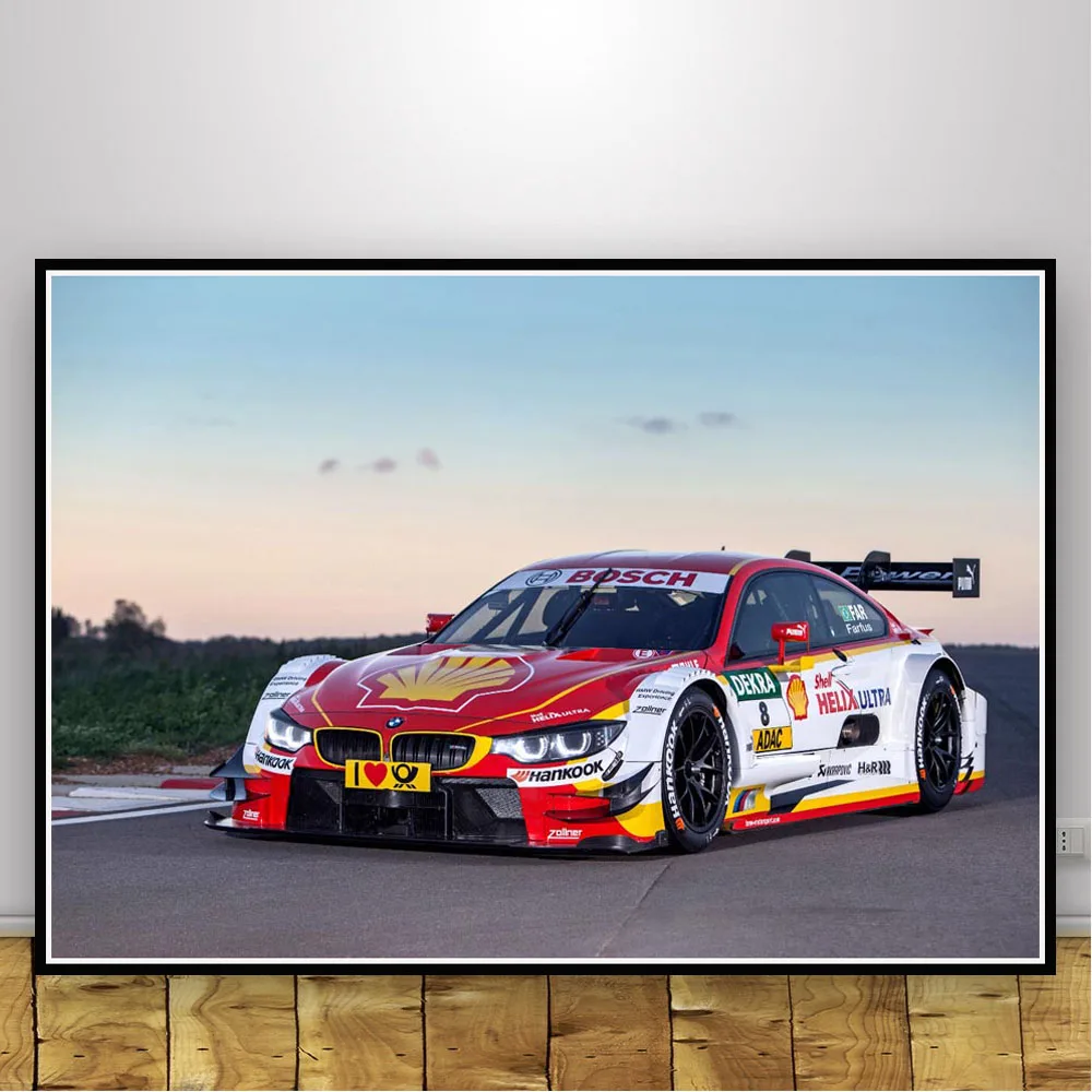 Горячая BMW M3 E30 серии Super красный гоночный автомобиль Ретро плакат и печатная графика стены Картина на холсте картины Современный для дома Декор комнаты - Цвет: Коричневый