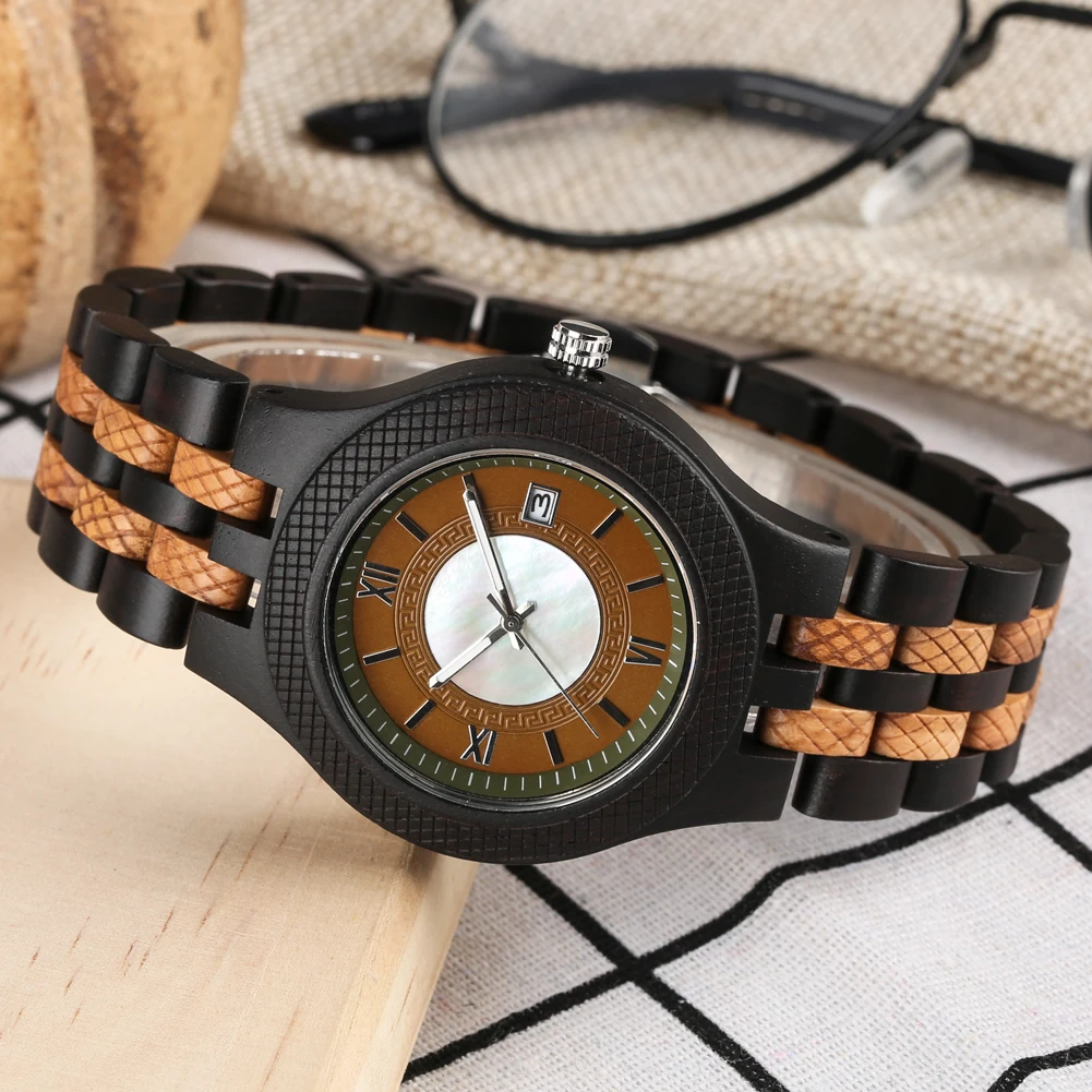 Минималистичные кварцевые часы для мужчин практичная светящаяся функция полностью деревянные часы для женщин элегантный календарь деревянные наручные часы подарок