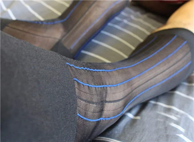 2017 мужские прозрачные носки для костюма носки темно-синие сексуальные шелковые носки для геев длинные носки для мужчин гей кожаная обувь