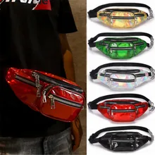 Женская поясная сумка блестящая кожа плюшевый пояс поясная сумка для телефона карман Лазерная Повседневная Популярная поясная сумка