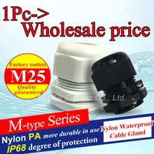 1 шт. M25 IP68 Водонепроницаемый Нейлон Пластик кабельный ввод Разъем for13-18mm высокое качество