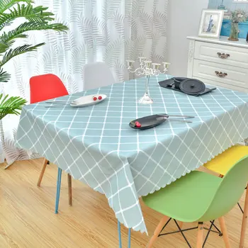 

Rectangular Oilproof Grid Printed Flower Tablecloth Pattern Tablecloth PVC Kitchen Banquet Wedding Party Hotel Decoration