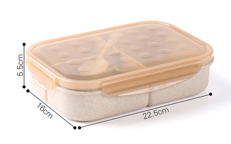 TUUTH Microwave Lunch Box 1200ml Portable Bento Box Wheat Straw Dinnerware Food Storage Container Children Kids School Office A12