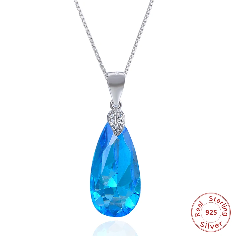

Hot Anime SAO Sword Art Online Metal Necklace Heart Blue Crystal Pendant Cosplay Accessories Jewelry can Drop-shipping