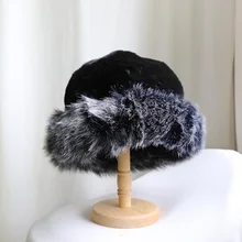 Зимний искусственного меха Для женщин Шапки толстые теплые ведро Шапки Повседневное одноцветное Цвет Flat Top меха Кепки Feminios Gorras H35
