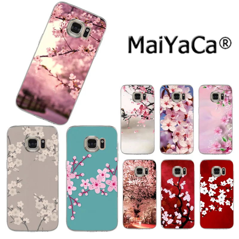 

MaiYaCa Japanese style Cherry blossoms on sell phone Case for Samsung S3 S4 S5 S6 S6edge S6plus S7 S7edge S8 S8plus
