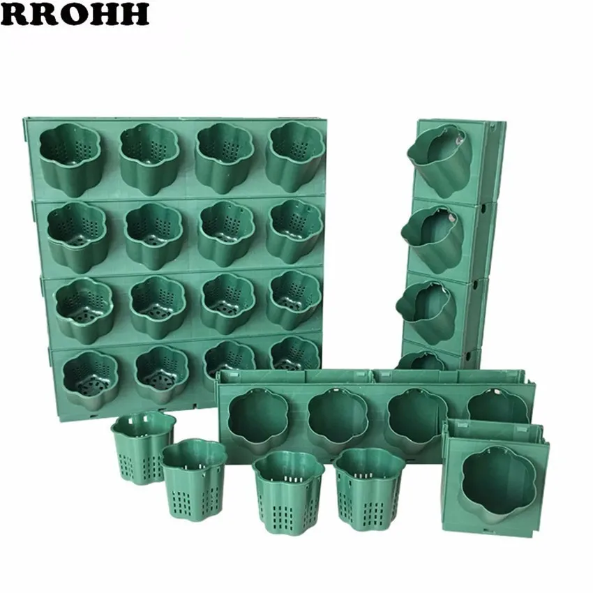 

1Pcs Modular Type Stackable Plant Wall Flower Pot Vertical Wall Hanging Green Succulents Flower Pot Bonsai Garden Decorative