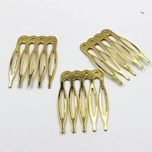 DIY головной убор гребни металлические волосы гребень когти-шпильки связать отверстие 5 зубцов железные волосы гребень DIY ювелирных изделий 10 шт