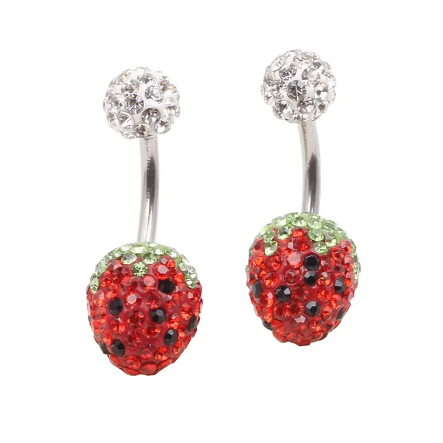 Crystal Disco Ball Heart Ferido Belly Bar Navel On Crystal Disco Ball Heart Ferido Belly Bar Navel On Ring Piercing Jewelry Shamballa Beads