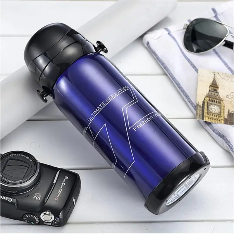 

800ml Stainless Steel Vacuum Insulation Cup Food-grade PP Plastic Outdoor Sports Water Bottle Large Capacity Bottle Thermos