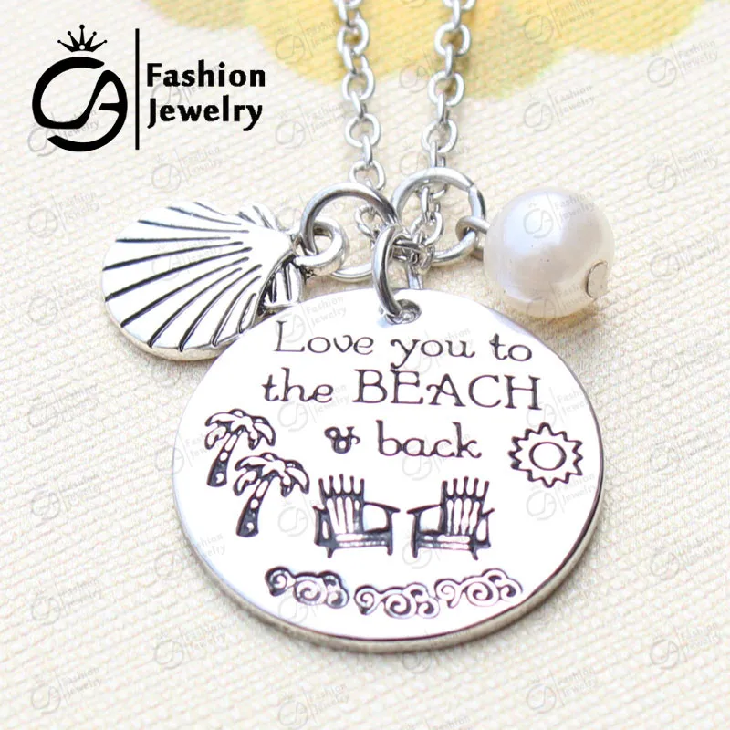 Любовь к пляжу и обратно пляж медовый месяц летнее ожерелье юбилей ювелирные украшения для влюбленных# LN1282