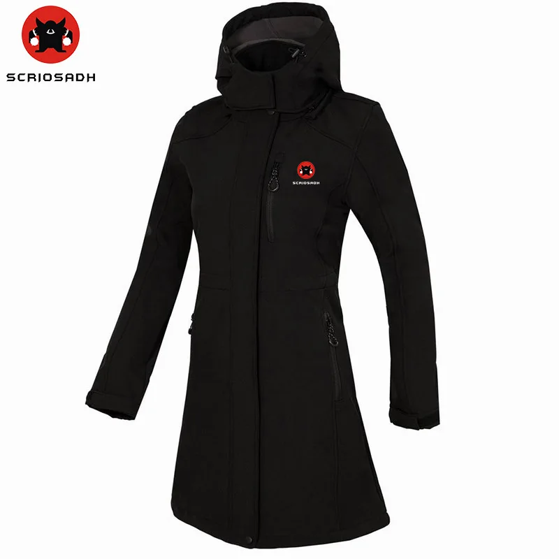 Ceny SCRIOSADH kurtka zimowa damska z polaru miękka powłoka wiatroszczelna długa kurtka Outdoor wspinaczka narciarska wodoodporna antystatyczna kurtka damska