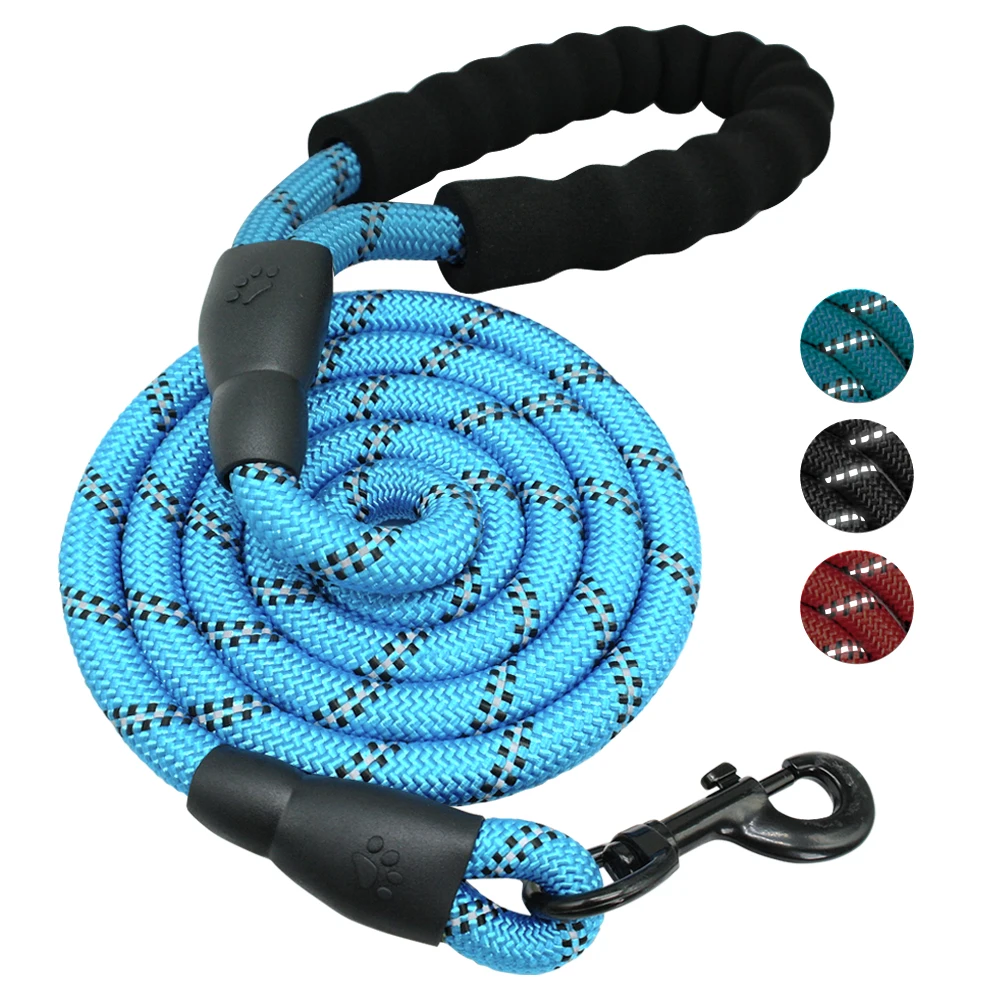 

Dog Leash Nylon Pet Dog Lead ReflectiveTraining Walking Leashes Dog Puppy Strap Belt Traction Rope For Small Medium Dogs 5ft