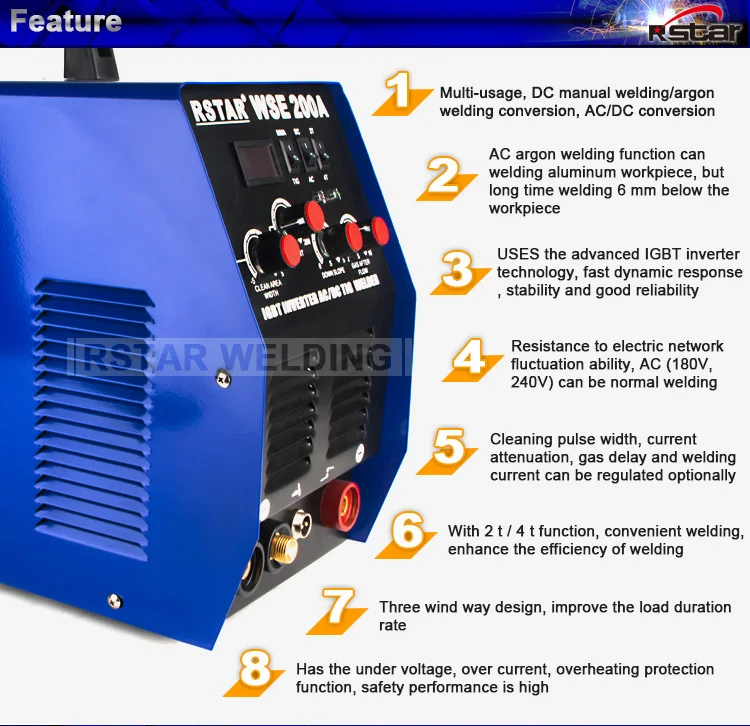 Многоцелевой инвертор wse200amp AC алюминий медь tig DC нержавеющая сталь Сварочная
