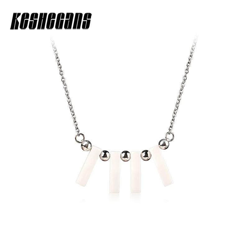 Fashion Healthy Ceramic Pendant Necklace Smooth White