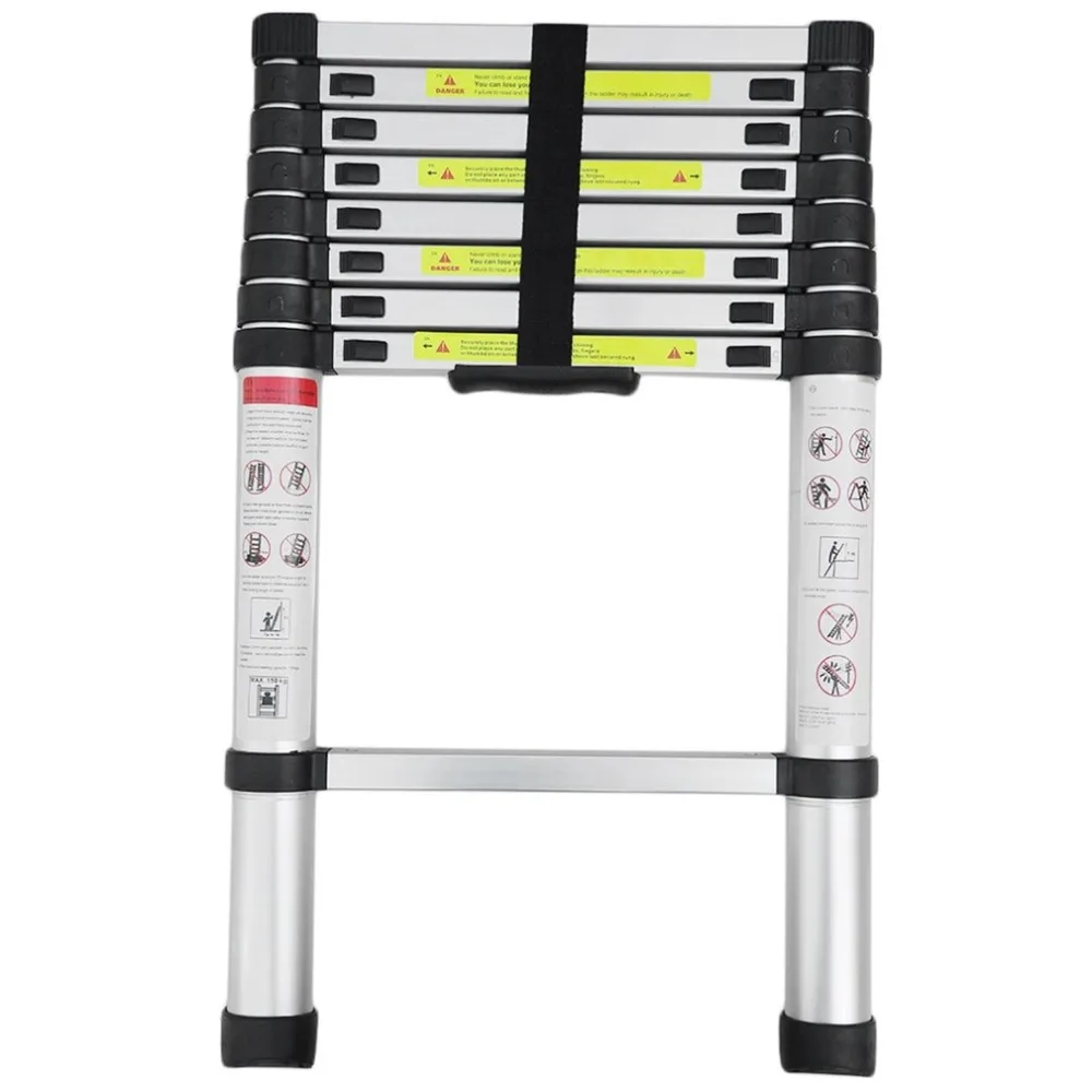 

2.6m Multi-Purpose Alloy Aluminum Retractable Multifunctional Telescopic Single Straight Extension Extendable Ladder