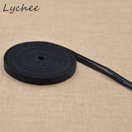 Lychee 5 ярдов силиконовая рукоятка эластичные лямки на ремне Ленты бюстгальтеры DIY для женщин ручной работы Нескользящая швейная ткань - Цвет: 1cm Black