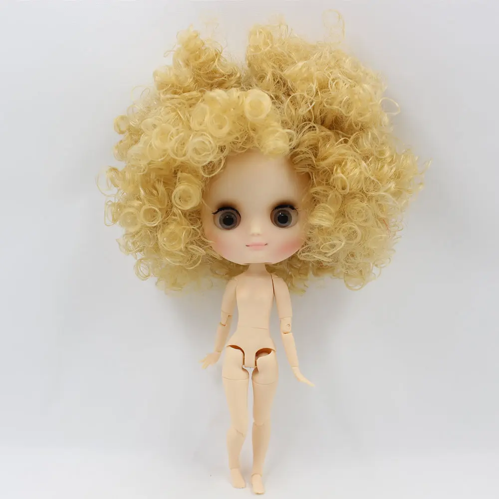 Обнаженная фабрика Middie Blyth кукла серии No. QE330 золотые вьющиеся волосы матовое лицо подходит для изменения игрушки Neo BJD