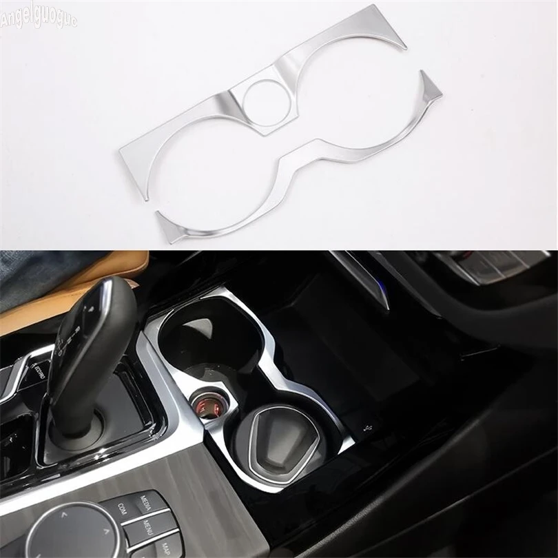 ABS chrome For BMW X4 G02 X3 G01 Car Central Panel Ashtray Water Cup Holder Frame Cover Teacup Box Sequin Protection Accessories