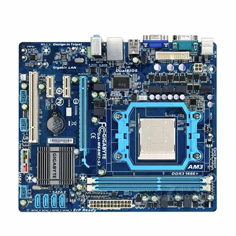 

Original For Gigabyte GA-M68MT-S2 Motherboard DDR3 Socket AM3 M68MT-S2 Desktop Mainboard Micro ATX VGA