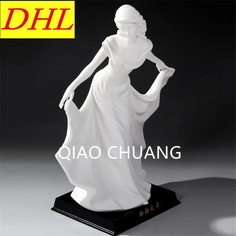 

Creative European Style Refinement Dancing Girl Ladies Sculpture Ceramics Craftwork Living Room Furnishing Articles G1283