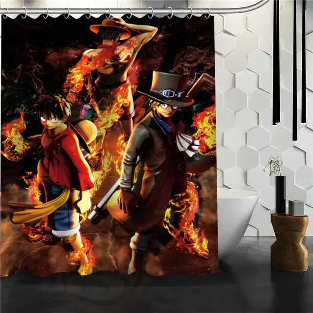 Custom Classic One Piece Monkey D Luffy Bathroom Waterproof Shower