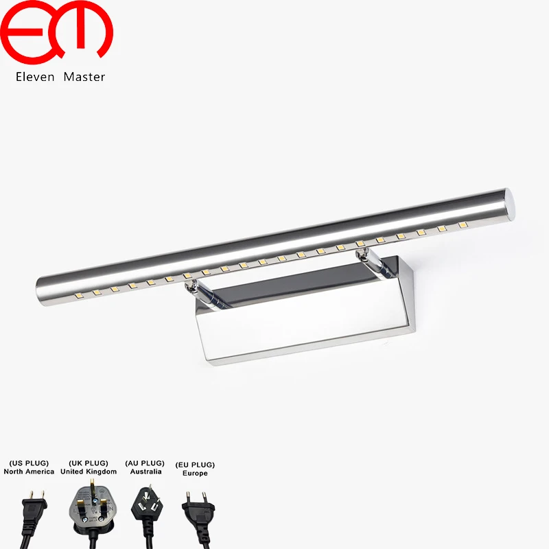 

Modern LED Wall Lights with plug Fixture in Bathroom Stainless Steel LED Mirror Light Over Mirror Indoor Lighting WML016