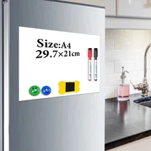 Pizarra magnética YIBAI A4, tablero magnético suave, dibujo de borrado en seco y tablero de grabación para refrigerador de nevera con regalo gratis