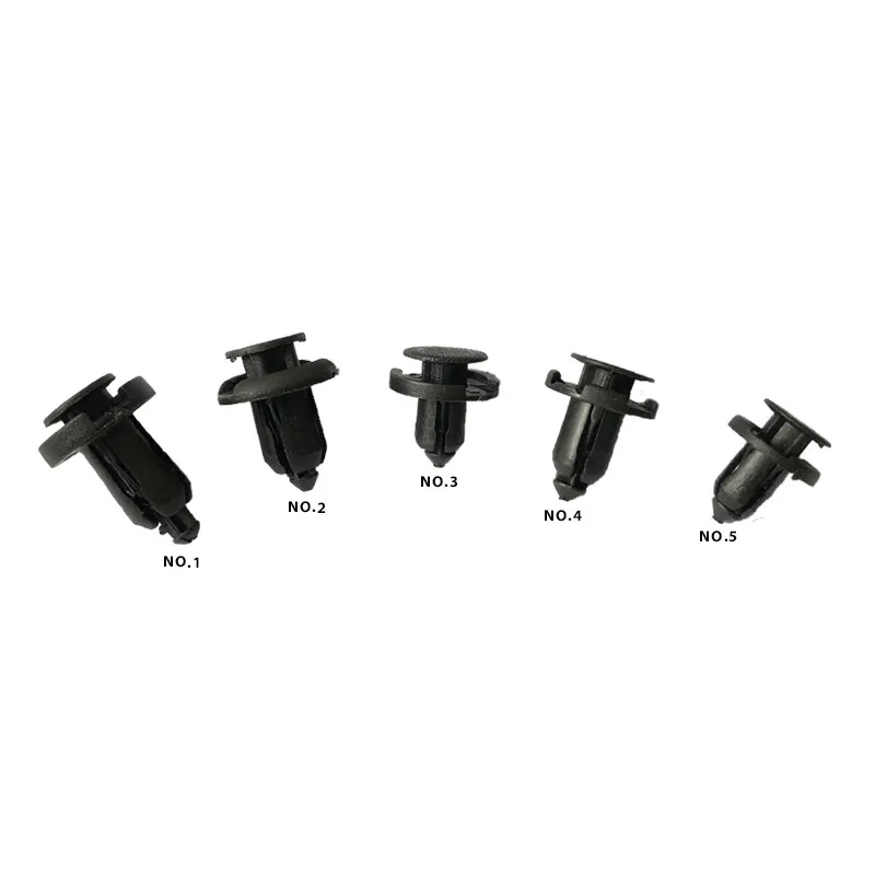 

30PCS 5 Models Black Universal Automobile Bumpers Plastic Fasteners Push Screw Rivet Panel Fixings Clips for Car Auto