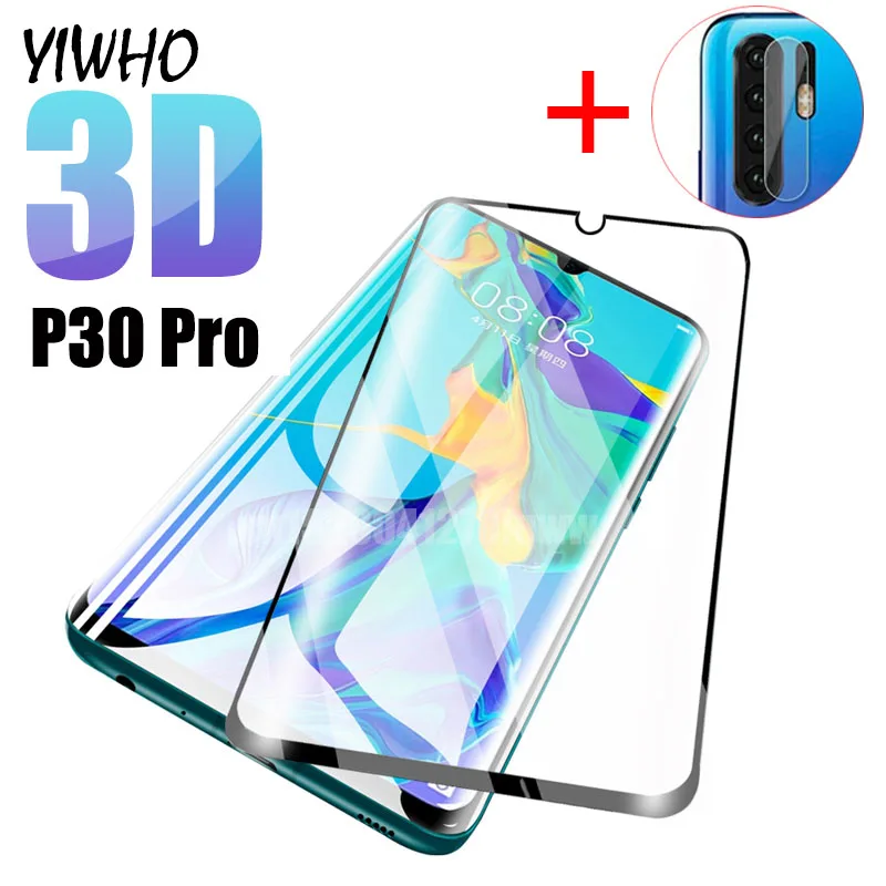 

3D Curved Protective Glass On For Huawei P30 Pro P 30 Camera Lens Tempered Film Huawey Hawei 30pro P30pro HD Screen Protector