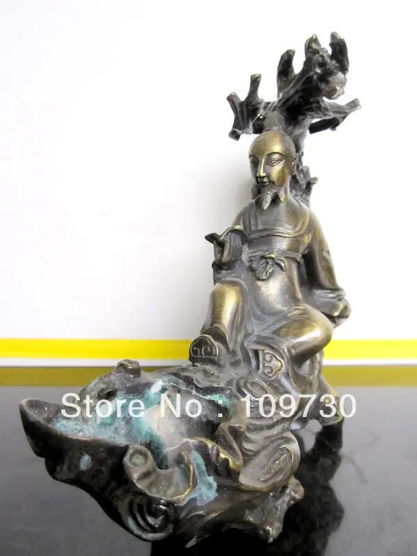 

00225 Chinese ancient tea sage LUYU bronze statue