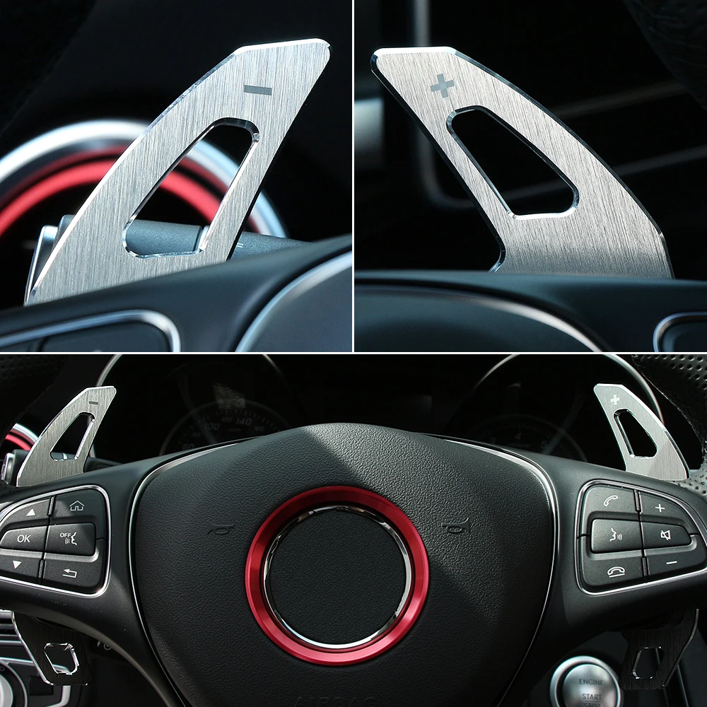 

Car Steering Wheel DSG Paddle Extension Shifters Shift Sticker Decoration For Mercedes Benz A B C E S CLA GLA GLK ML SLK Class