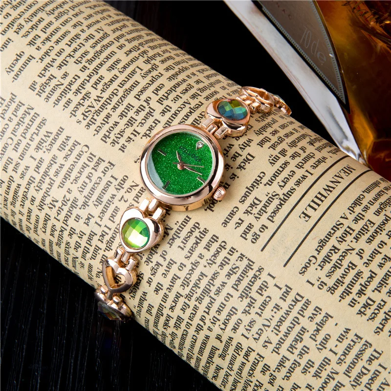 ЖЕНСКИЕ НАРЯДНЫЕ часы винтажные зеленые женские наручные часы с браслетом женские часы Роскошные Bayan Kol Saati Montre Femme Новые