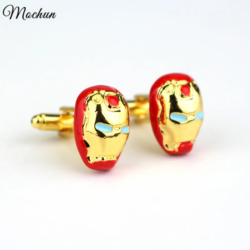 

MQCHUN Marvel Comics Iron Man Cufflink For Mens Brand Cuff Buttons Cuff Links High Quality Abotoaduras Jewelry