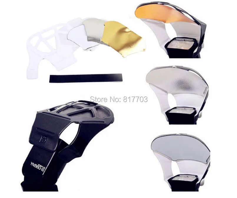 

Free Shipping Flash Bounce Reflector Card Diffuser With 3 Colour Reflector for Canon Nikon Yongnuo Flash Speedlite