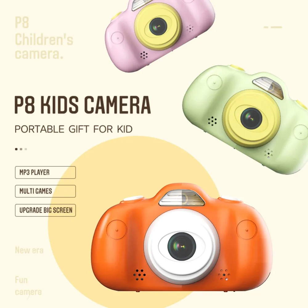 Мини 8.0MP сенсорный экран крутая детская HD цифровая камера портативная полноцветная 2," ЖК-камера милый День рождения/Рождественский подарок
