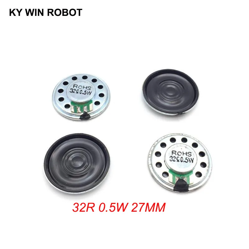 5pcs/lot New Ultra-thin Mini speaker 32 ohms 0.5 watt 0.5W 32R speaker Diameter 27MM 2.7CM thickness 5MM