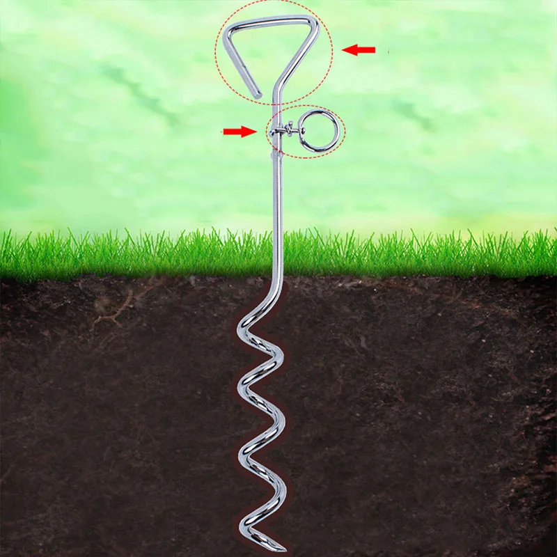 

Stainless Steel Outdoor Dog Pile Spiral Wrap Fixed Dog Stake 360 Degrees Rotation Stack Fixed Node Tie Chain Dog Leash Accessory