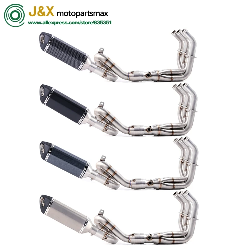 

Front Middle pipe Exhaust Muffler Escape Full System Slip On For yamaha MT-09 FZ-09 MT09 FZ09 2014-2017 not for Tracer