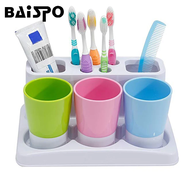 

BAISPO High Quality Bathroom Sets Toothbrush Holder Toothbrush Holder Nursing Bathroom Sets Wash Gargle Suit Storage Container