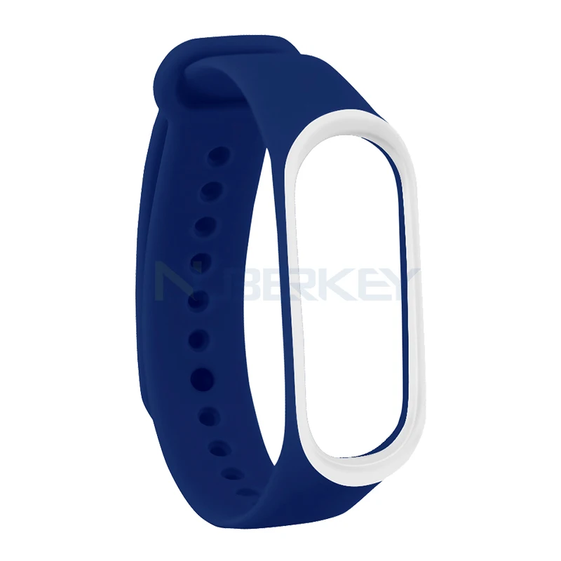 Браслет для xiaomi mi Band 4 3 спортивный ремешок часы силиконовый ремешок для xiaomi mi band 3 аксессуары браслет mi band 4 ремешок - Цвет: Navy blue White